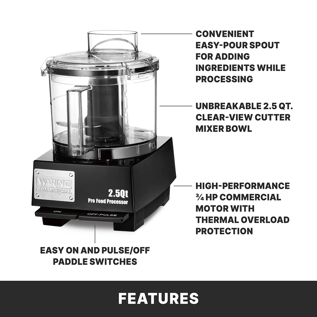 2.5-Quart Food Processor with Flat Lid